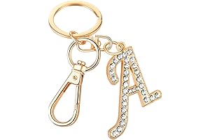 Keychain for Women Purse Charms for Handbags with Crystal Alphabet Initial Letter...