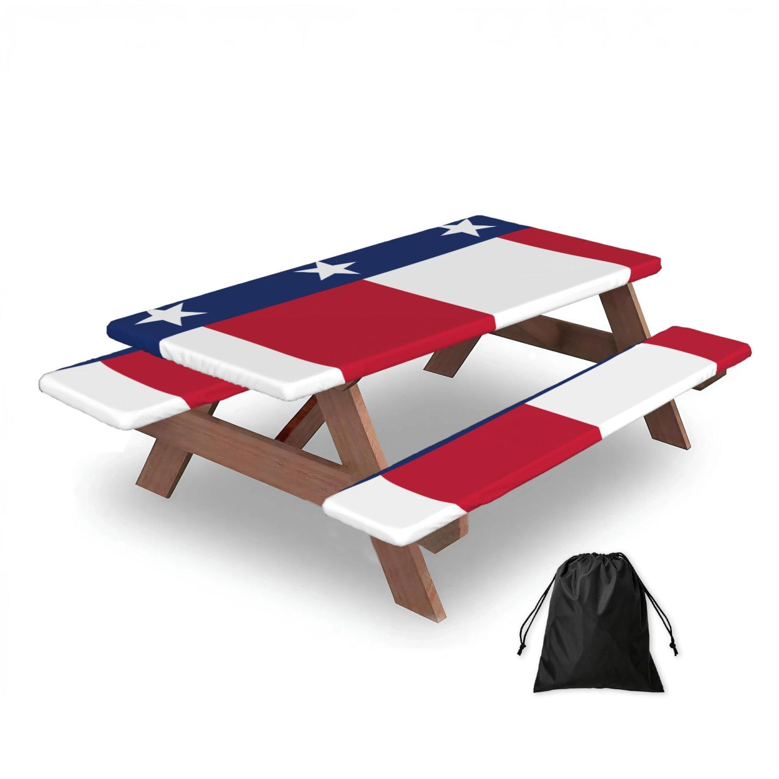 Flag of Texas Rectangular water-repellent picnic tablecloths, outdoor camping, picnic, BBQ