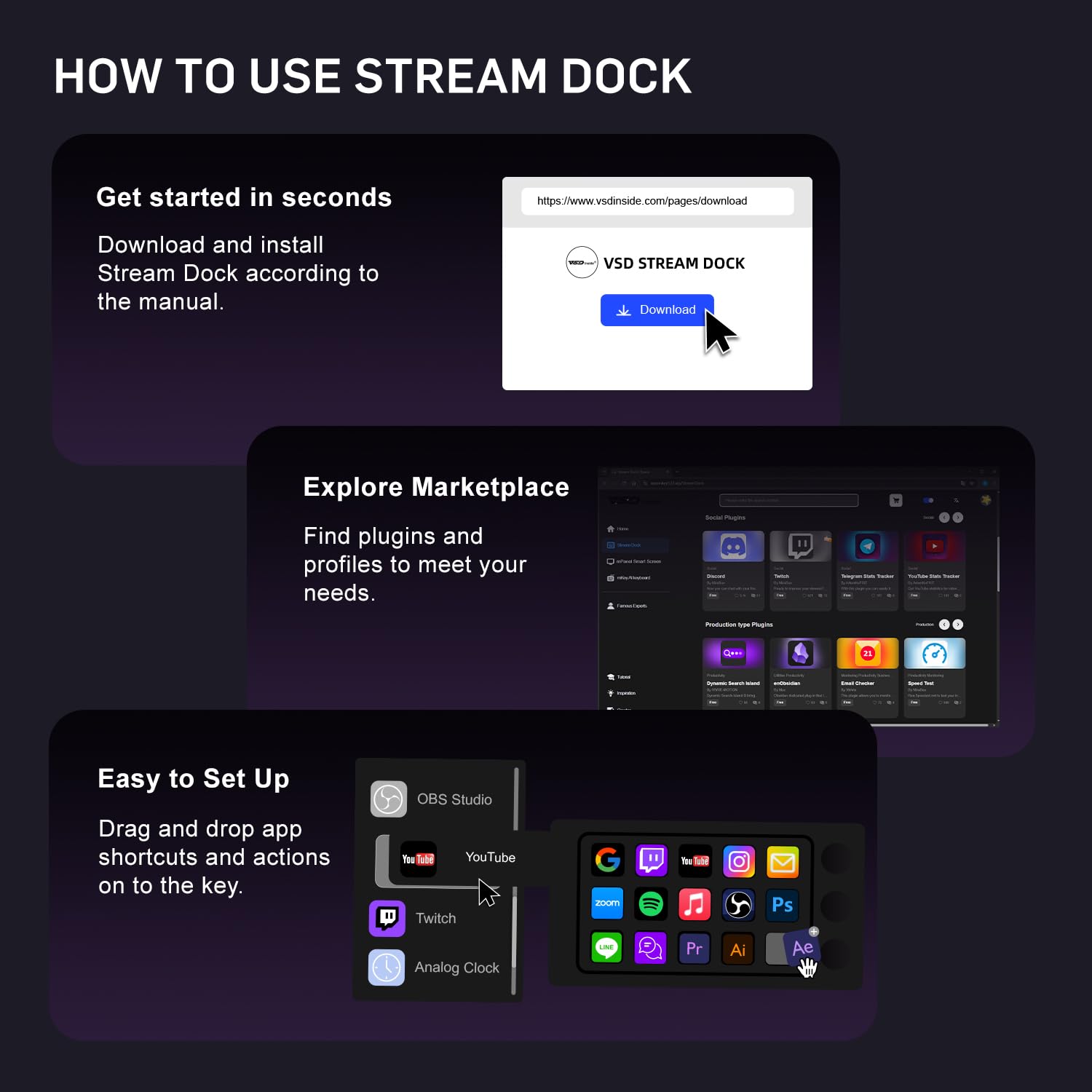 MagTran M3 Stream Controller Deck per PC Work e Live Streamer, Macro Pad per Video e Editing di Immagini, Tasti Magnetici Trasparenti Lisci, Comfort per tutto il giorno per giocare a lungo