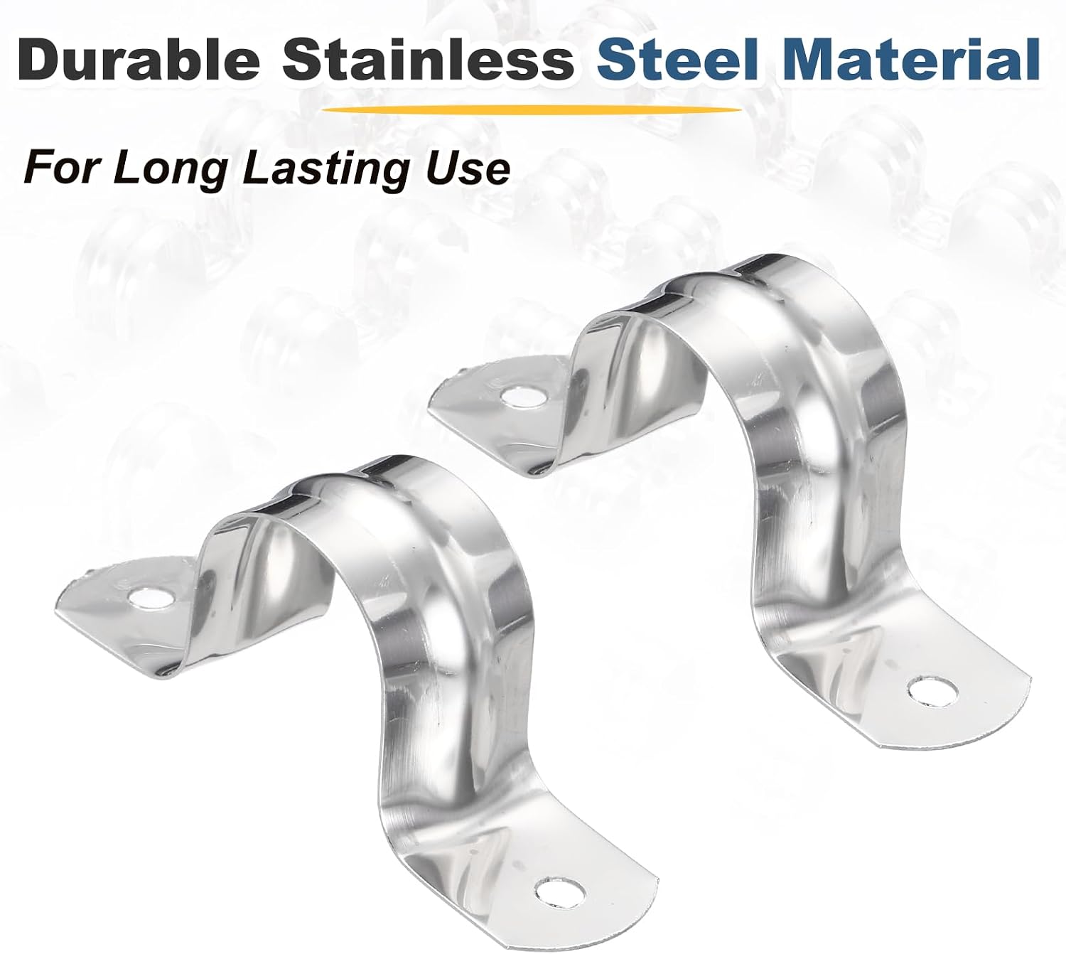 MECCANIXITY 52pcs Conduit Clamp 1 Inch 25mm, 1 Hole Stainless Steel Pipe Strap, U Bracket Single Band Rigid Metal Conduit Hanger for Pipe Fixing, Tube Wire Installation