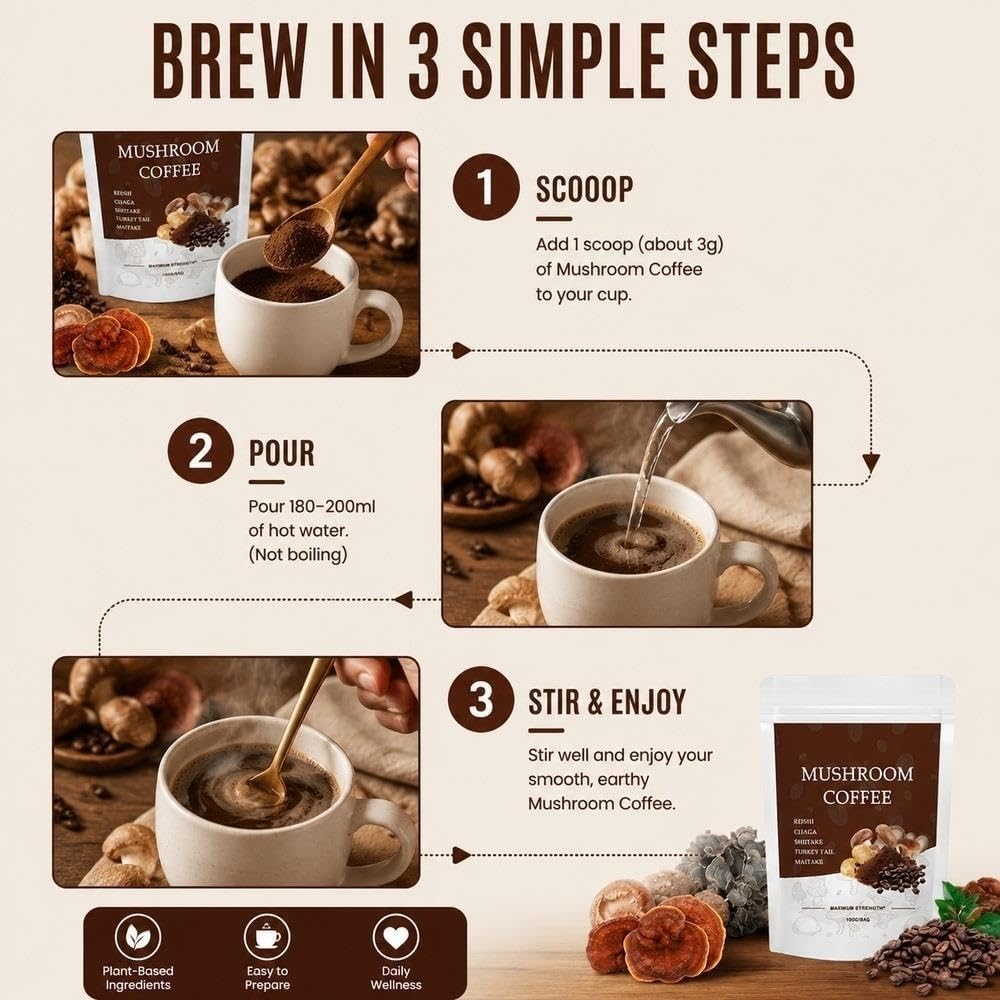 Organiczna probiotyczna mieszanka funkcjonalna kawy espresso z grzybami