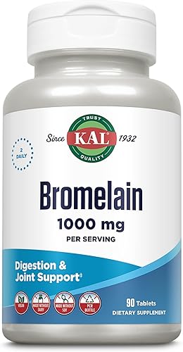 KAL Tabletas de bromelina, 1000 mg, 90 unidades