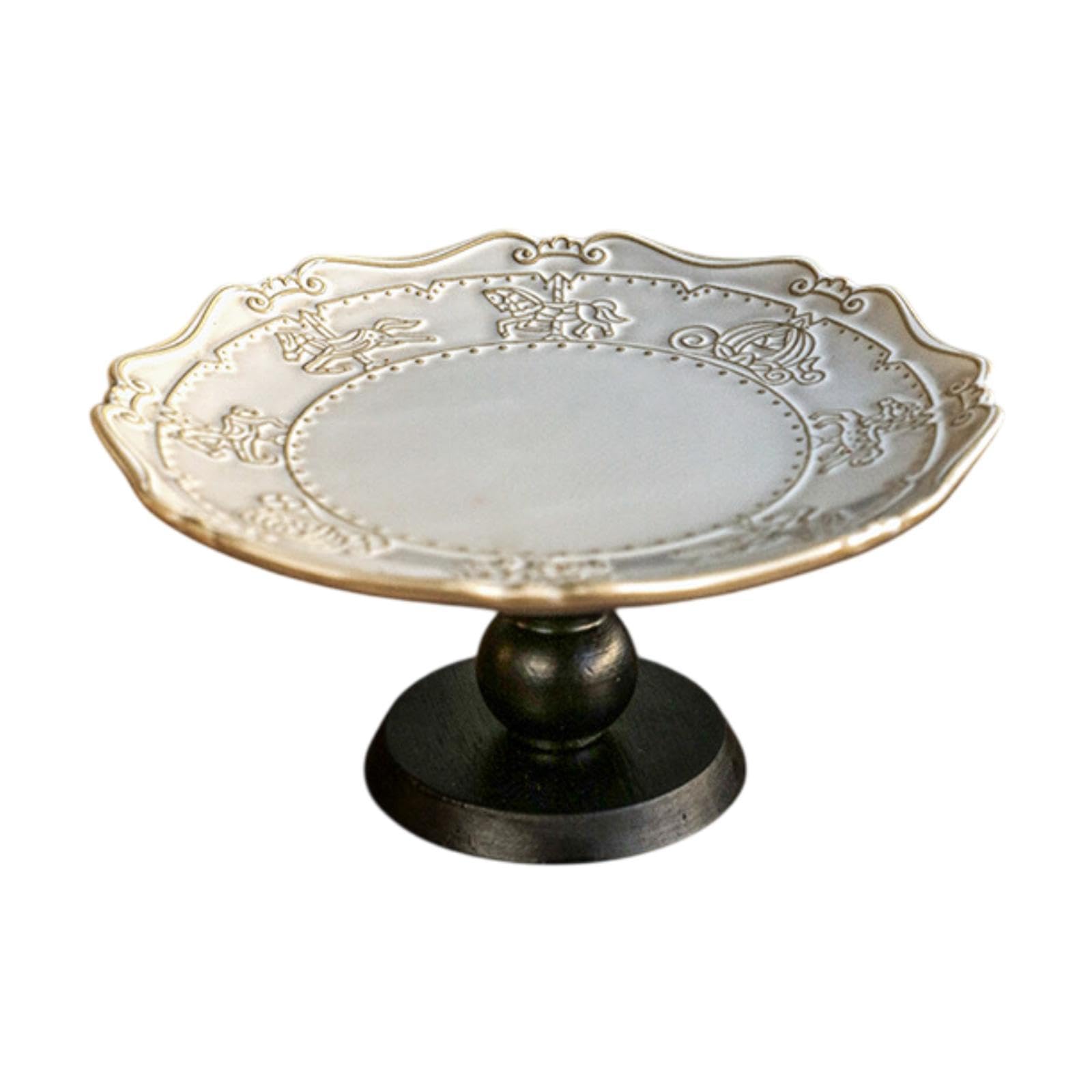 predolo Vassoio per Dolci su Piedistallo, Espositore per Dessert per Bancone Rustico, 20x9.3 Cm