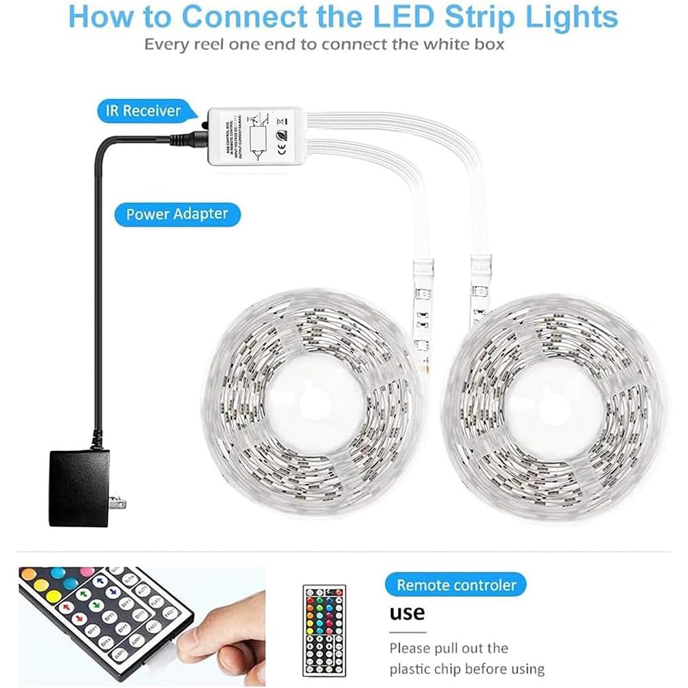 Striscia luminosa a LED con controllo Bluetooth, illuminazione RGB dimmerabile per sincronizzazione musica, telecomando e compatibile con app, ideale per camera da letto e retroilluminazione TV da