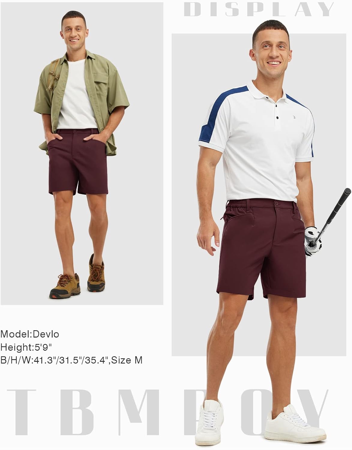 TBMPOY Men's Golf Shorts 7" Stretch Dress Casual Elastic Waist Short Quick Dry Lightweight Hiking Shorts with 4 Pockets - Image 7