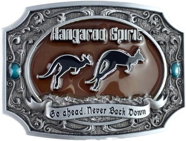JEAN'S FRIEND Vintage Australia Kangaroo Western Wildlife Belt Buckle