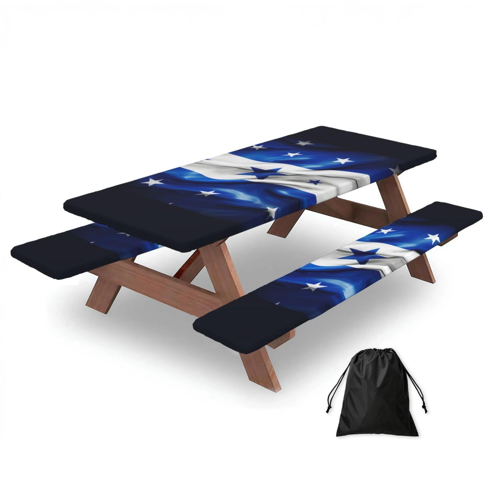 PPHGUT Honduras Flag Print Picnic Table Bench Cover Set Outdoor Garden Bbq Protector For Family Camping