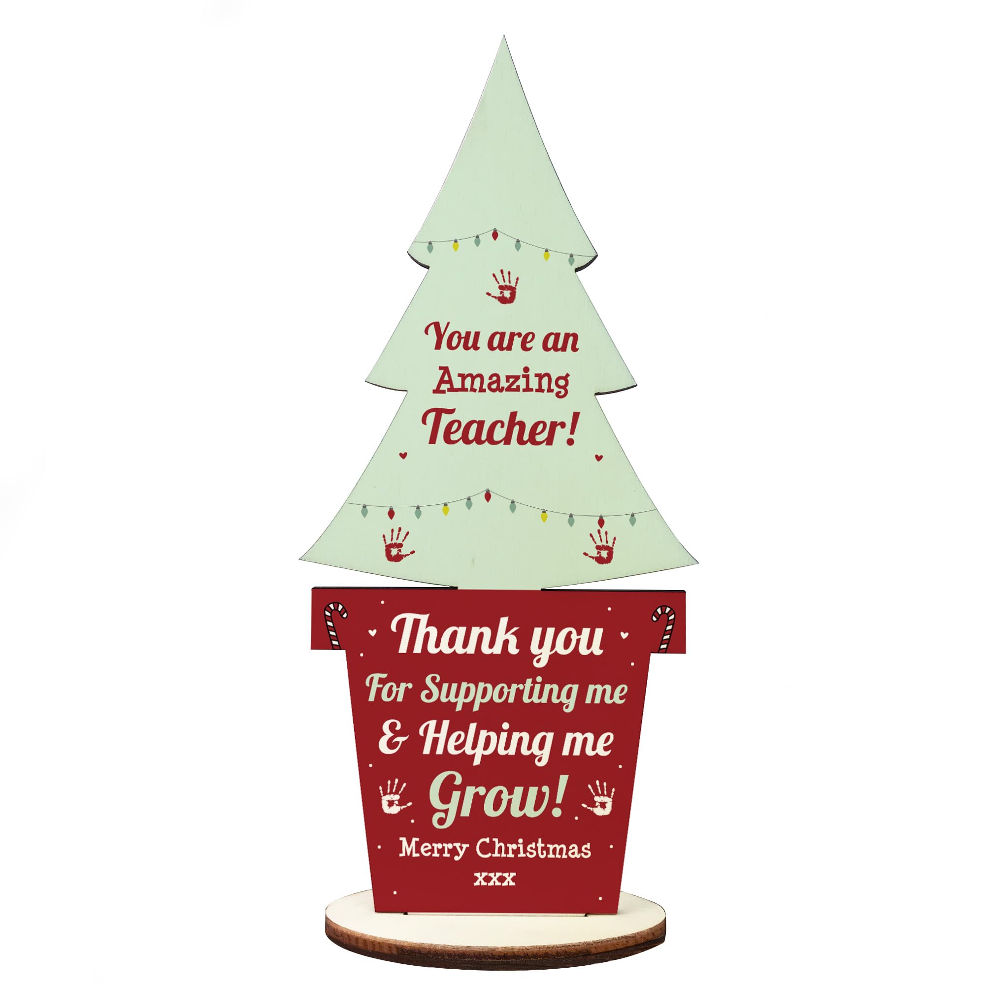 Red Ocean Christmas Gift For Amazing Teacher Wood Christmas Tree Thank You from B&Q