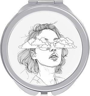 Espejo de maquillaje de nubes y cara, espejo ...