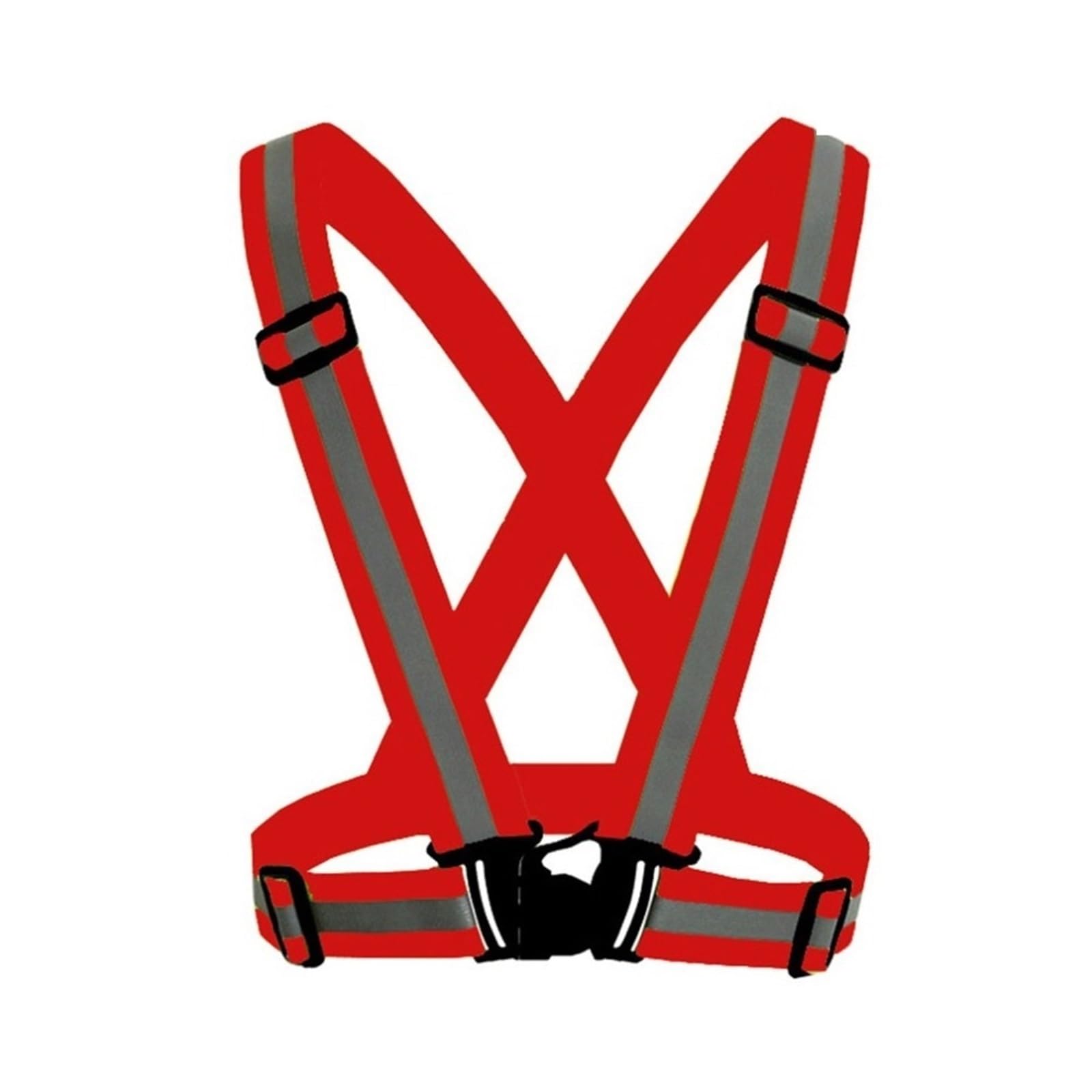 ByNGSDCC Breathable Adjustable Reflective Safety Vest Highlight Straps Elastic Band for Adults Kids Night Running Riding(Red)