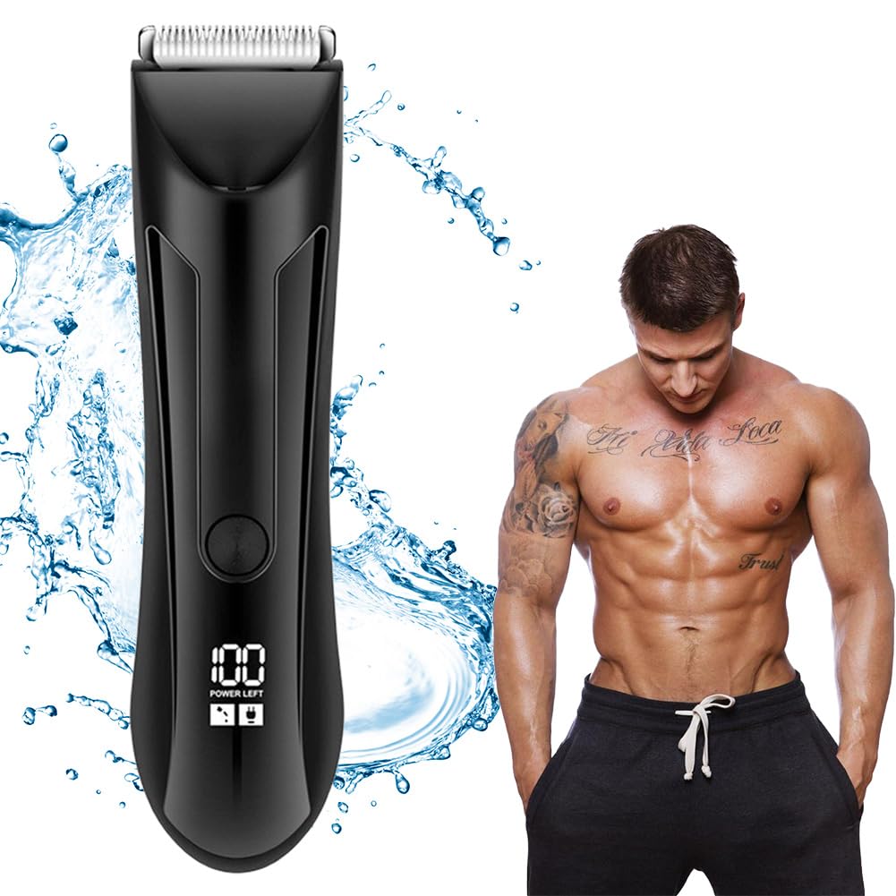 Tondeuse Intime, Rasoir éTanche Wet & Dry Avec Socle De Recharge, Tondeuse Corps Homme 5 En 1, Pubis Et Corps Pour Homme (1pc)