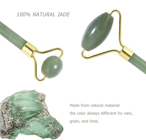 Miniatura 4 de Rosenice Aventurina Gua Sha Herramientas de masaje raspado, juego de rodillos de jade facial, tablero de guasha de piedra natural para terapia de