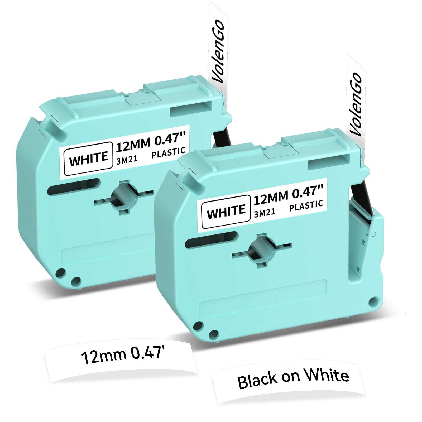 VolenGo MZ Tapes for M950 M960 Label Maker, MK231 Replacement for Brother M Tape 12mm 0.47 White, MK231s M231 M-K231s Label Tape Compatible with