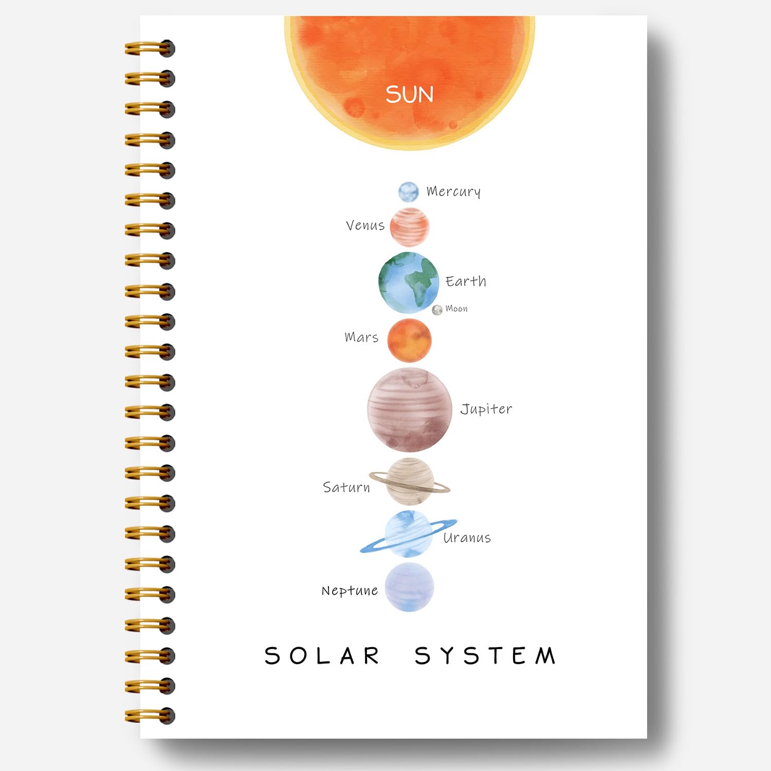 Guymn Space Notebook - Solar System Outer Space Science Notebook Journal, Classroom Rewards, Solar System Gifts, Gifts for Space Enthusiasts Lovers, Spiral Notebook 5.5x8.3 Inch
