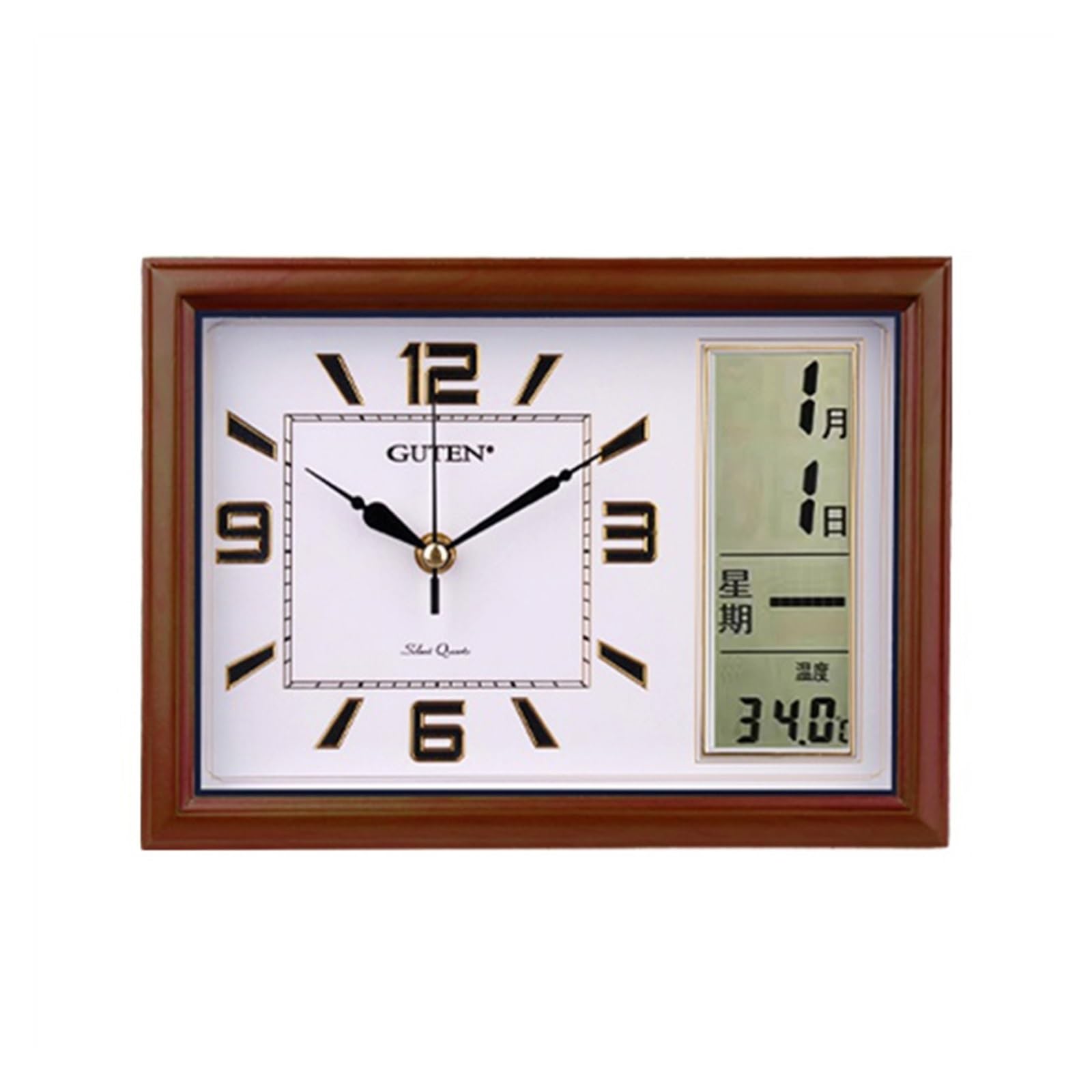 shangguanyun456 Vintage table clock 10 Inch Wooden Wall Clock Living Room Vintage Chinese Table Desktop for Bedrooms Office
