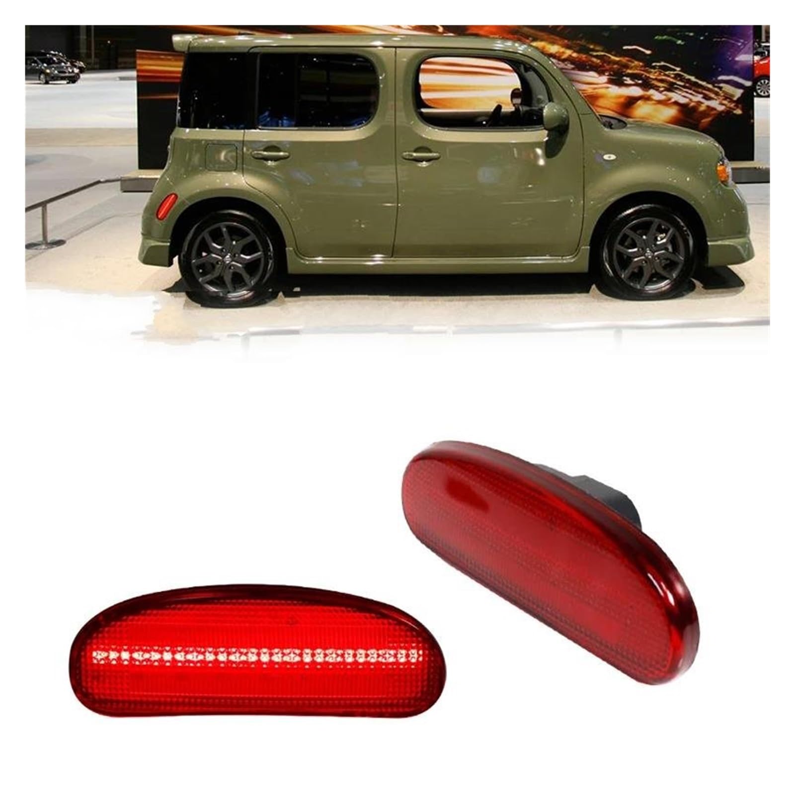 Feux De Position Latéraux Arrière Fumés Pour Nissan Cube (2009-2014) - Coques Sans Ampoule
