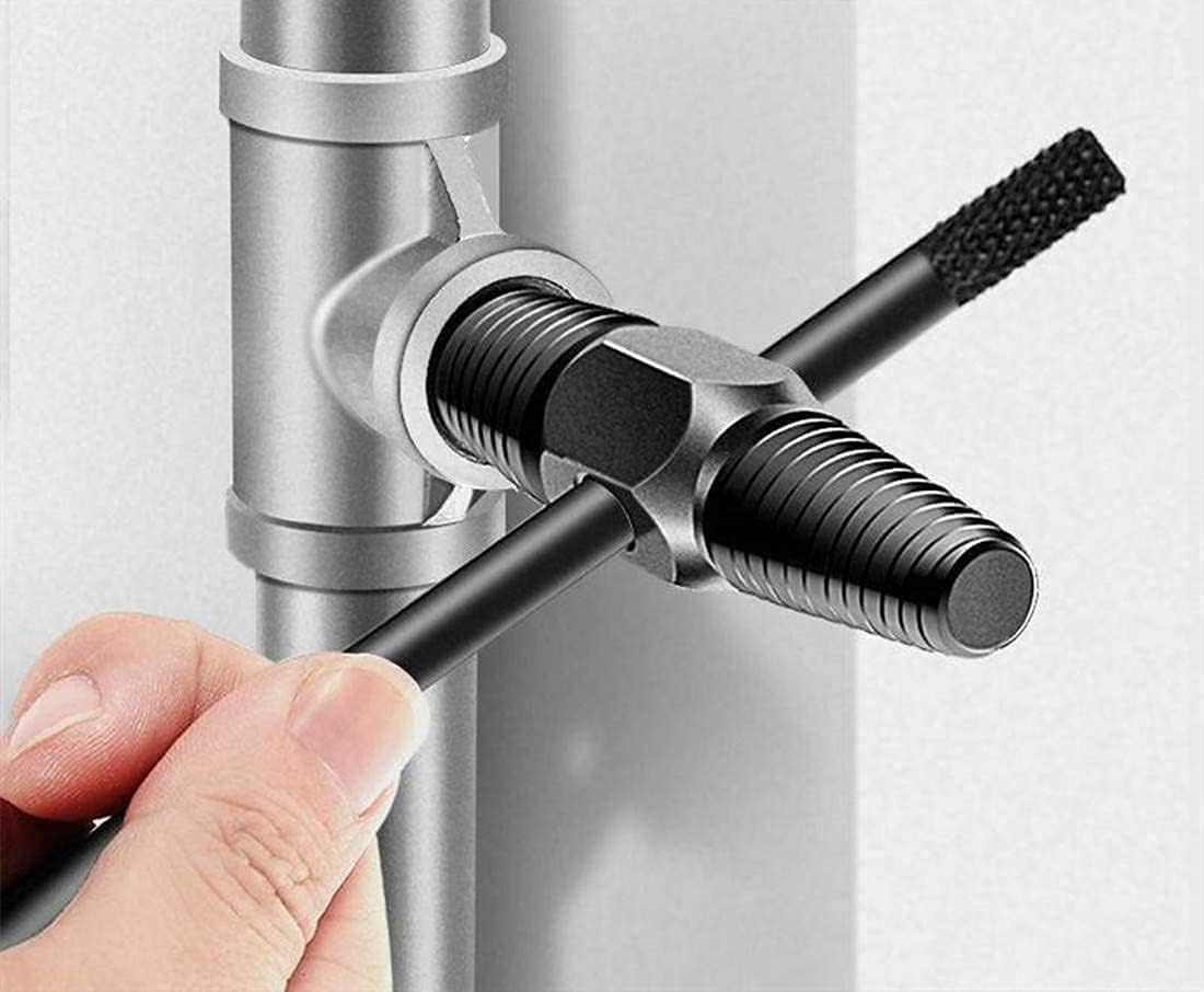 Screw Extractor, Double Head Pipe Broken Screw Bolt Extractor Damaged Screw Remover 1/2" + 3/4" Dual Use with Strong Claw Force