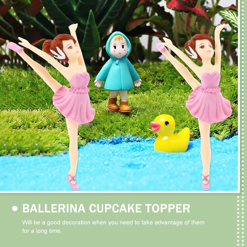 Miniatura 8 de BESTOYARD 20 adornos para tartas de bailarina para niñas, figuras de bailarina de ballet, decoraciones de fiesta de cumpleaños, adornos elegantes y