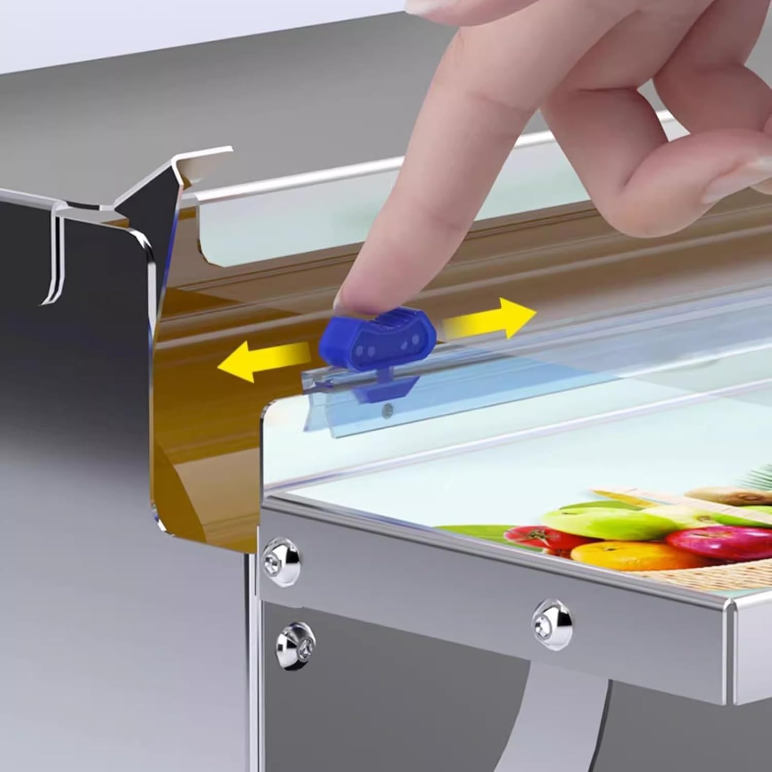 Dispenser per taglierini per Pellicola Trasparente, Materiale in Acciaio Inossidabile Addensato Senza Tappo, Adatto per supermercati e imballaggi per Alimenti freschi per Famiglie