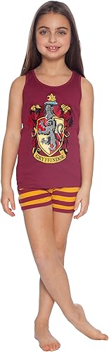 Miniatura 2 de Harry Potter All House Crest - Conjunto de pijama de algodón con camiseta corta de Intimo
