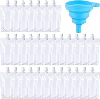 Patelai 250 Pieces Plastic Liquid Pouch Reusable Juice Pouches Travel Wa...