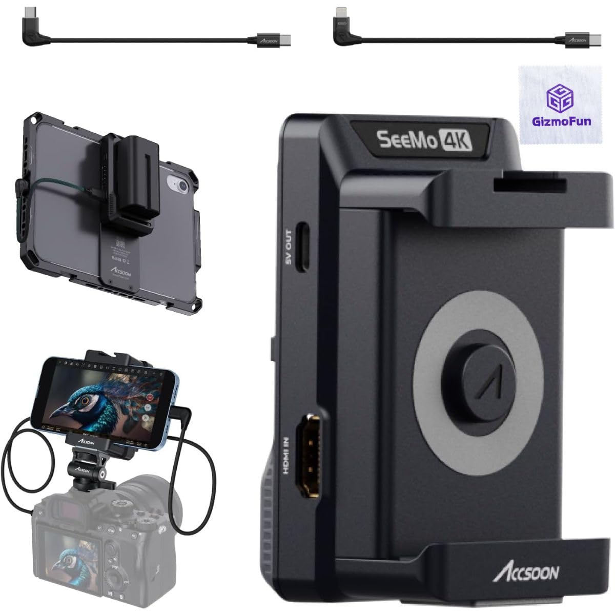 Amazon | 【日本語マニュアル付】ACCSOON SeeMo 4K ビデオカメラ