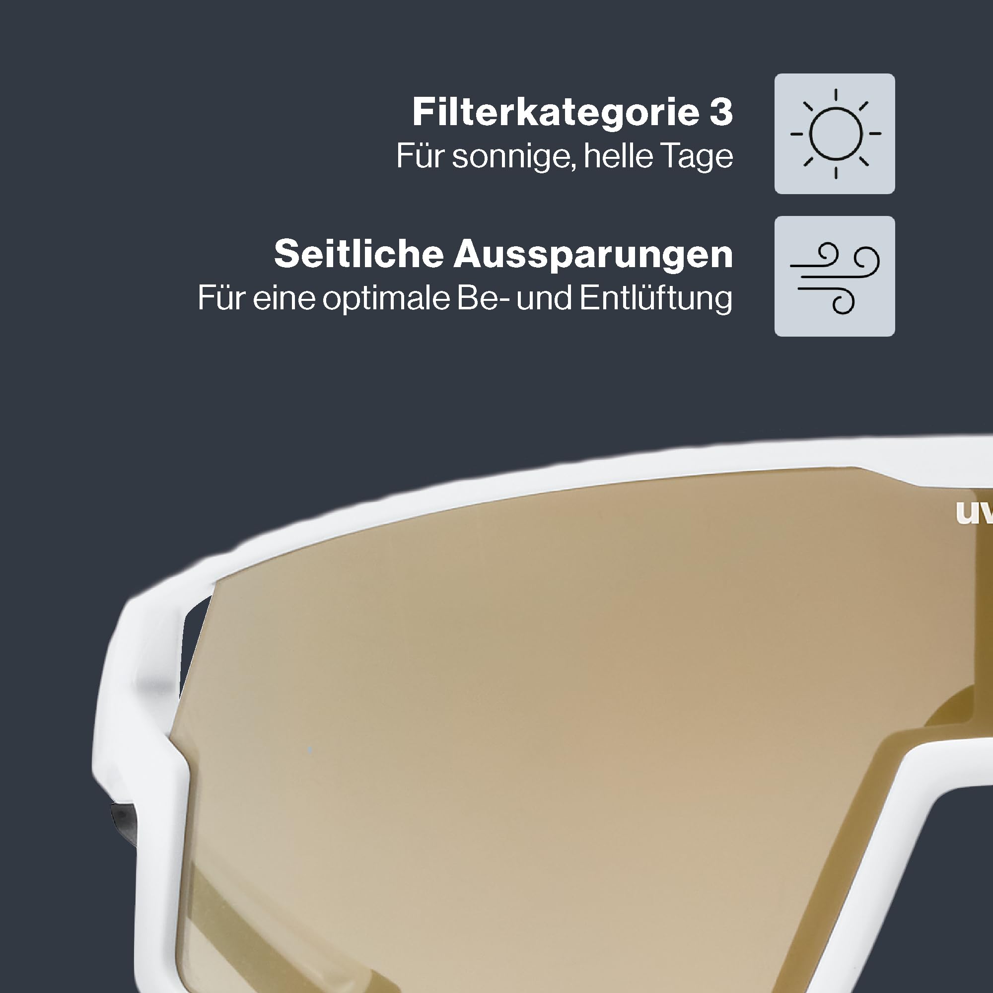 uvex skyryse - Sportbrille für Damen und Herren - starker Schutz vor Sonnenstrahlung - direkte Rahmenbelüftung