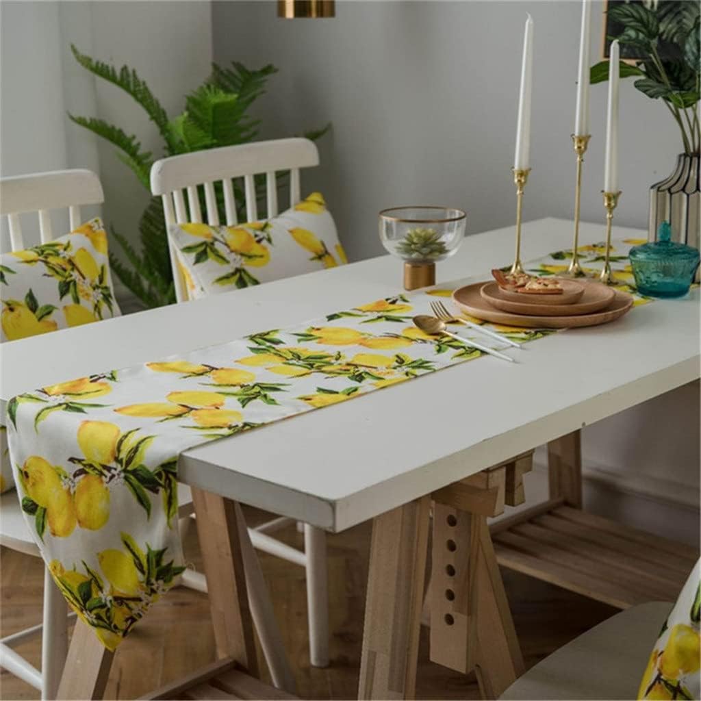 Lemons Table Runner and Mats Decor Table Runner for Party Cotton(30x200cm)