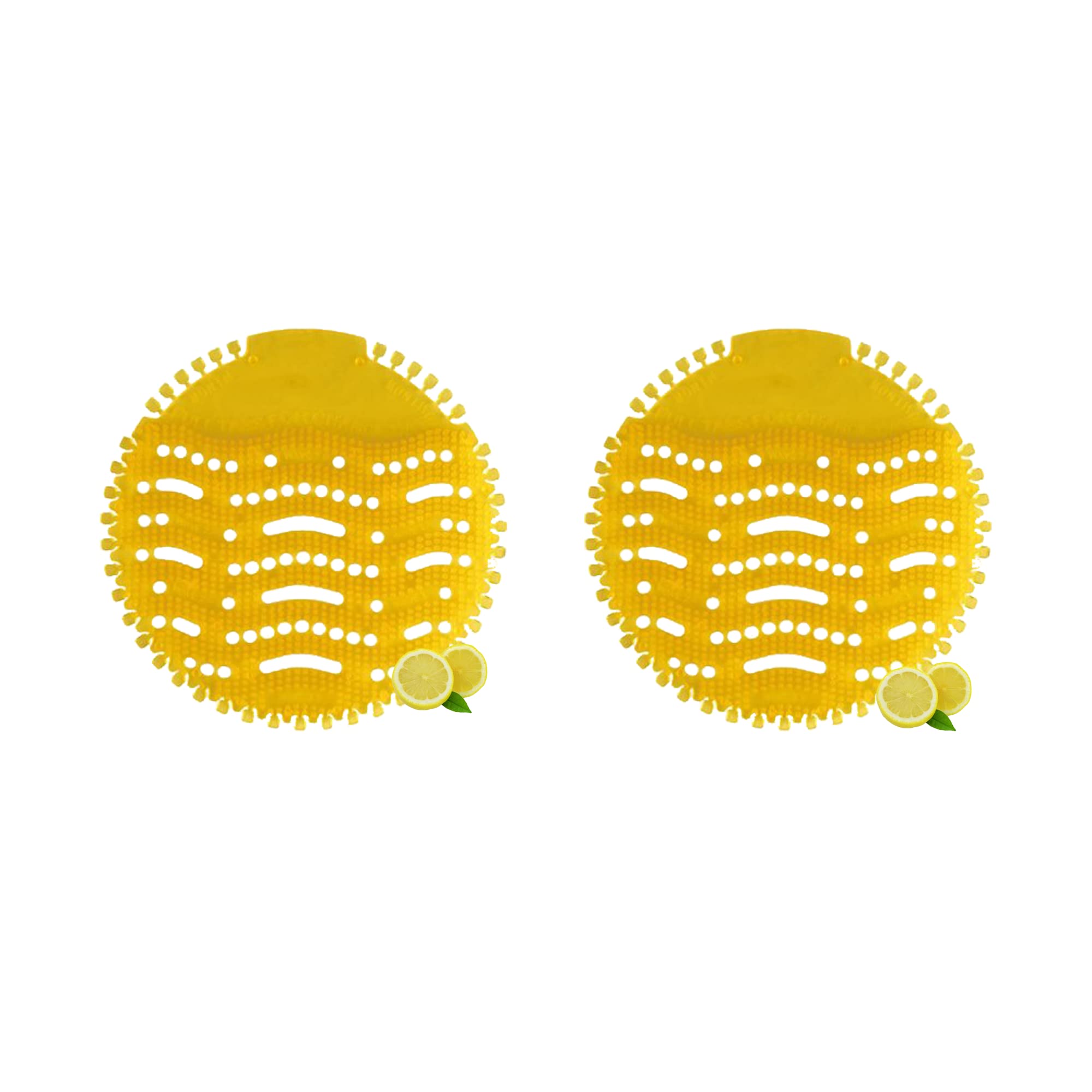 Fresh n CleanUrinal Screen Anti-Splash Toilet Mat Bathroom Deodorizer Spatter Reducing Lemon Fragrance Refresher with Air Freshener Ideal for Restrooms in Restaurants, Bars (Yellow, Pack of 2)