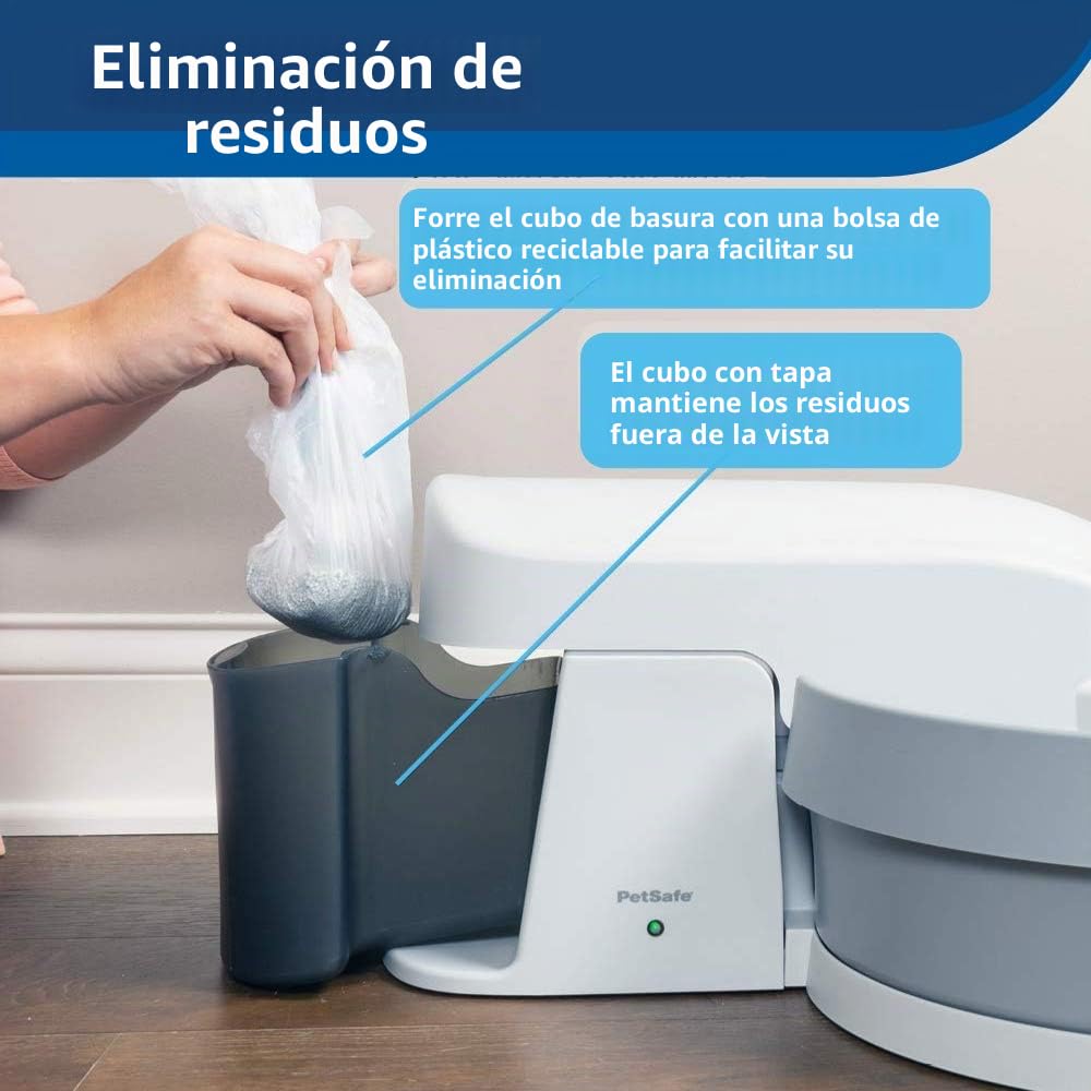 Petsafe Caja de Arena automática para Gatos autolimpiante, Utiliza aglomeración, sin Recoger, Color Blanco, Gris