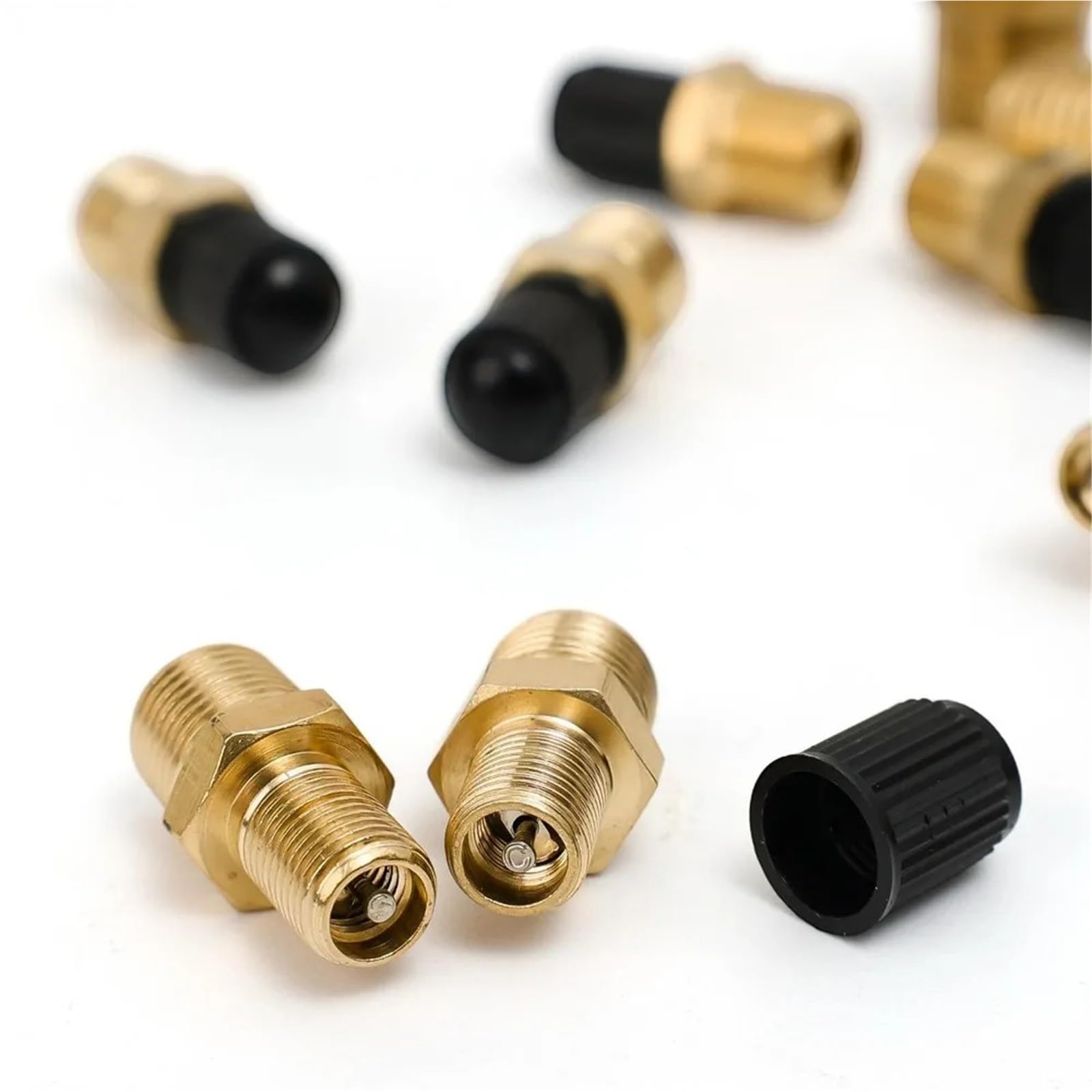 Ventilkappen Universal Messing Reifen Ventilschaft 1/4 NPT 1/8 M10*1 Auto Motorrad Tubeless Ventilkern(8-Point NPT,5pcs)