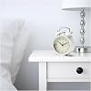 IKEA Dekad Analog Nostalji-alarmlı saat çanlar çalar saat ile metal kasa ve ön cam – G x D x Y 10 x 6 x 14 cm – Beyaz