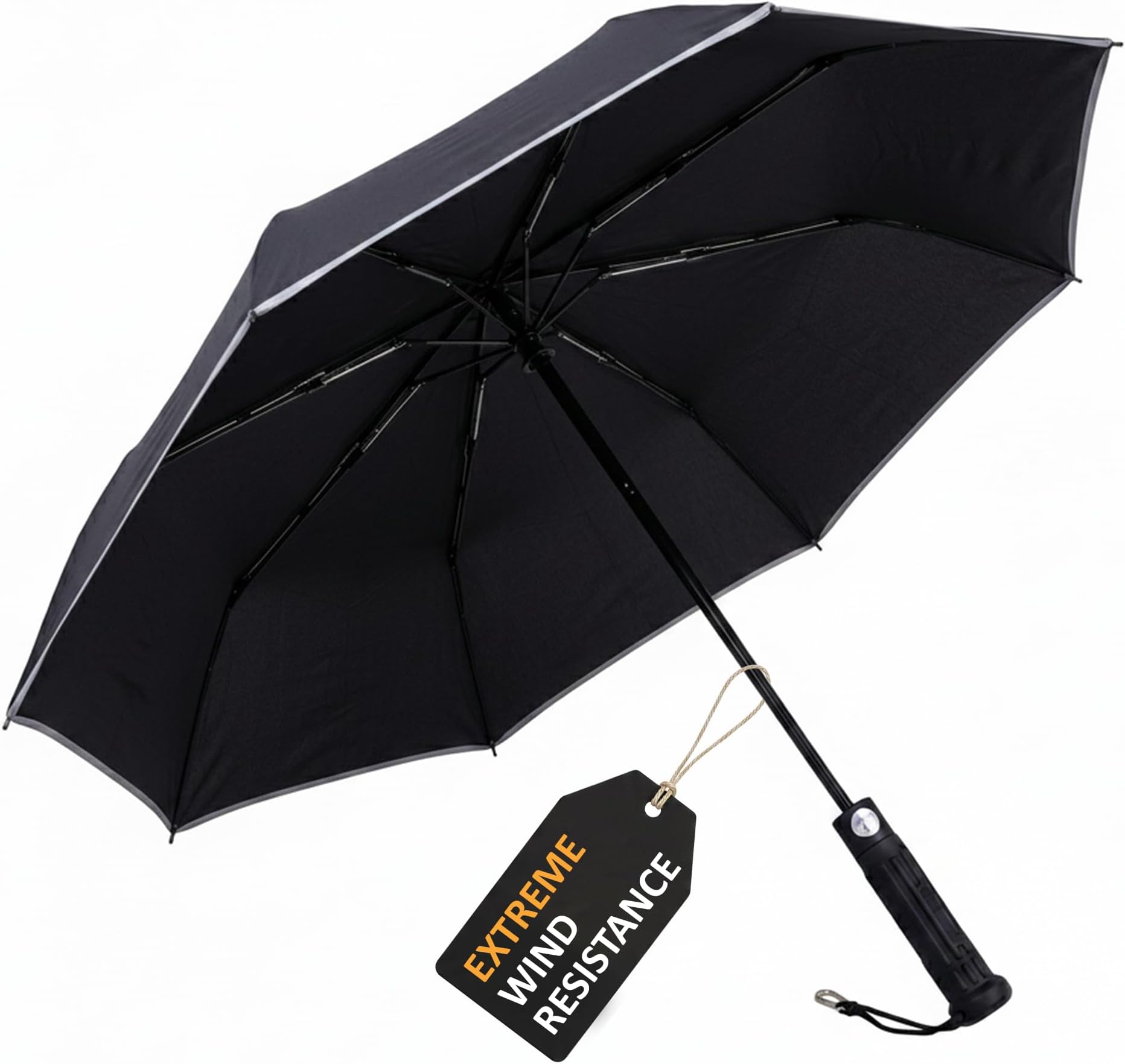 Uzi Tactical Self Defense Umbrella – Windproof Unbreakable Fiberglass with Carbide Tip - Lightweight, Large, Portable, Travel Umbrella for Men & Women – Combat-Ready for Rain, Snow & Wind