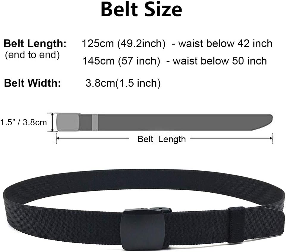 WYuZe Mens Nylon Web Belt No Metal Nickel-Free Military Tactical Hiking Belt - Image 5
