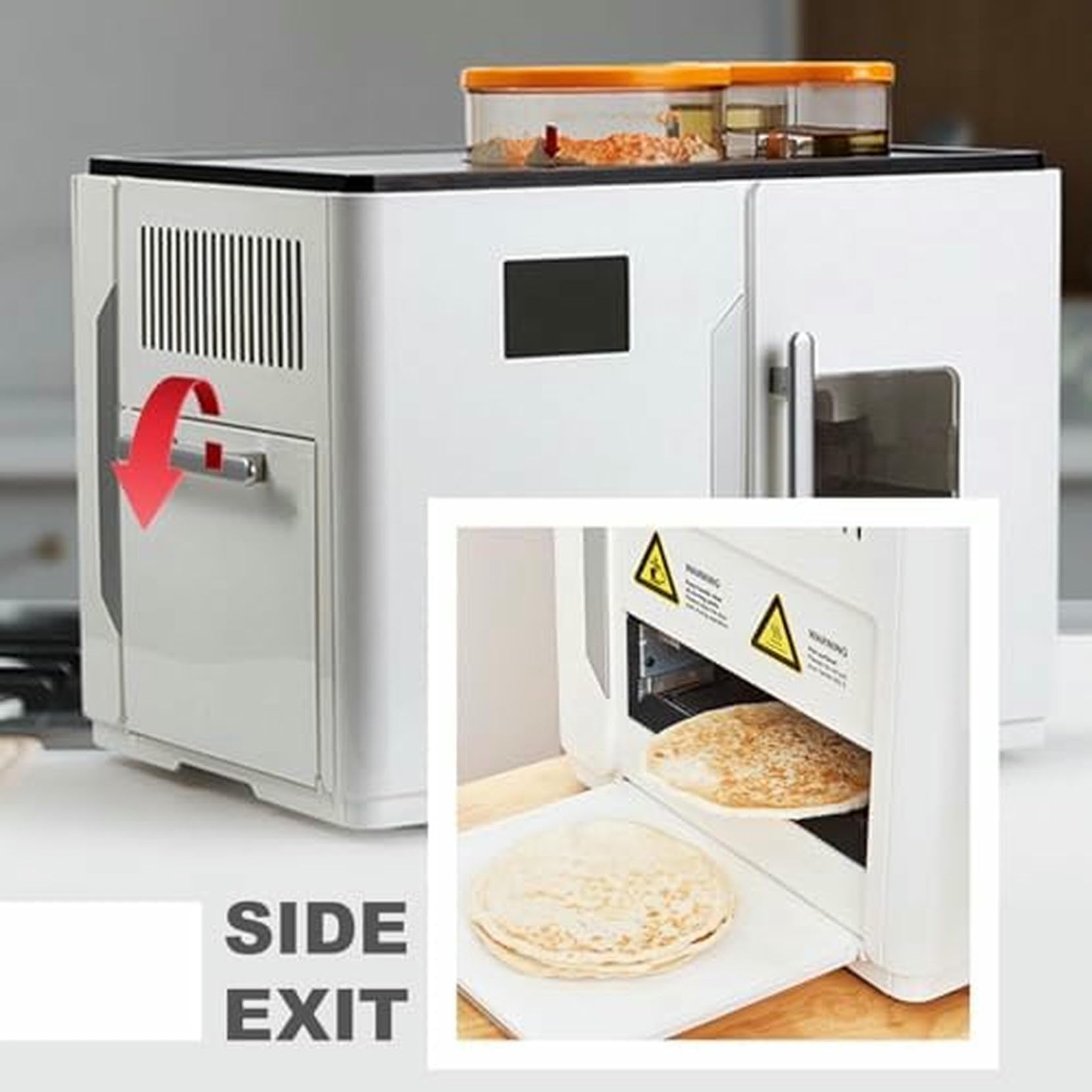 Elektryczna Maszyna Do Robienia Roti, Automatyczna Maszyna Do Robienia Płaskich Chlebów Chapati Z Ekranem Dotykowym, Jeden Klucz Do Pracy Na 20 Sztuk, Idealny Dla Roti, Chapati