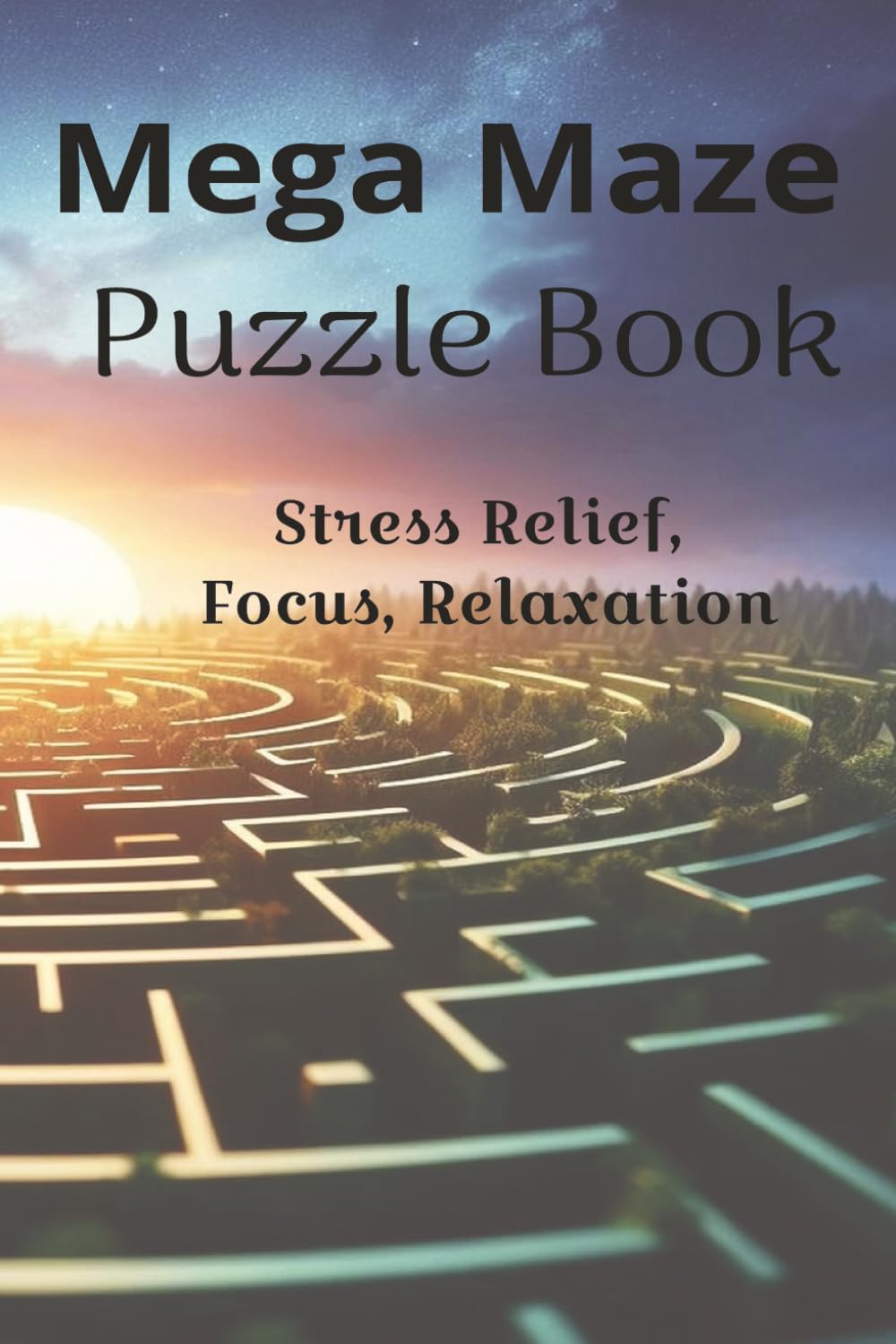 MEGA MAZE PUZZLE BOOK: Mind Focus Maze Puzzle Book | Relaxing Brain Games for Anxiety Relief & Mental Clarity | Fun Activity Book for Teens & Adults