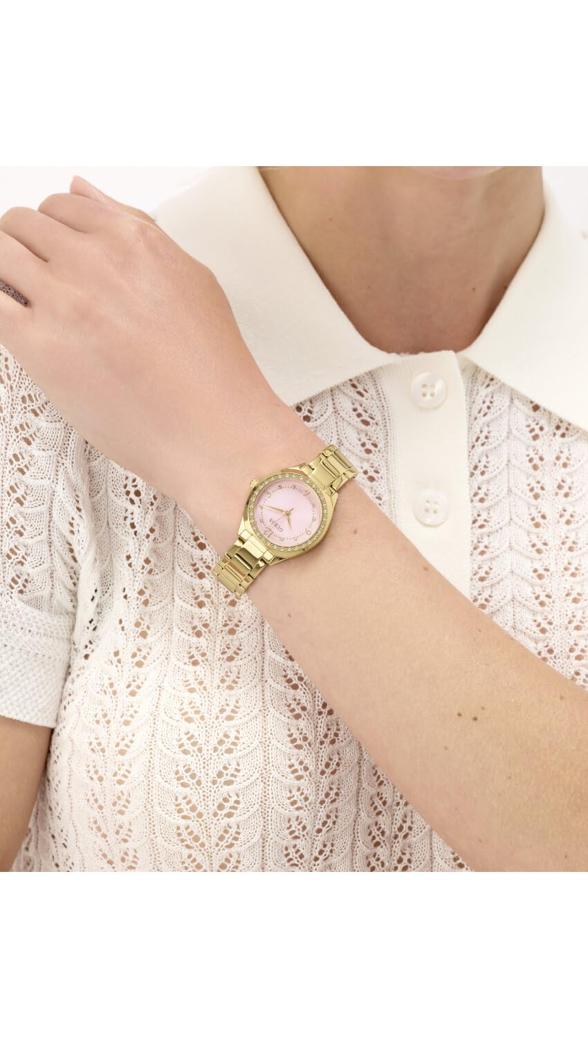 Guess Charlotte GW0767L7 - Reloj de Pulsera analógico para Mujer, Cuarzo, Acero Inoxidable, 30 mm, Correa de Acero Inoxidable, 3 Bares, Color de la Esfera: Rosa