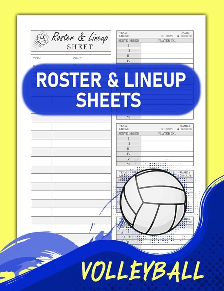 Volleyball Roster & Lineup Sheets: Record and track the starting lineup and substitutions for your volleyball team: Editions, Mekkilineuproster: Amazon.com: Books volleyball-roster-lineup-sheets-record-and-track-the-starting-lineup-and-substitutions-for-your-volleyball-team-editions-mekkilineuproster-amazon-com-books