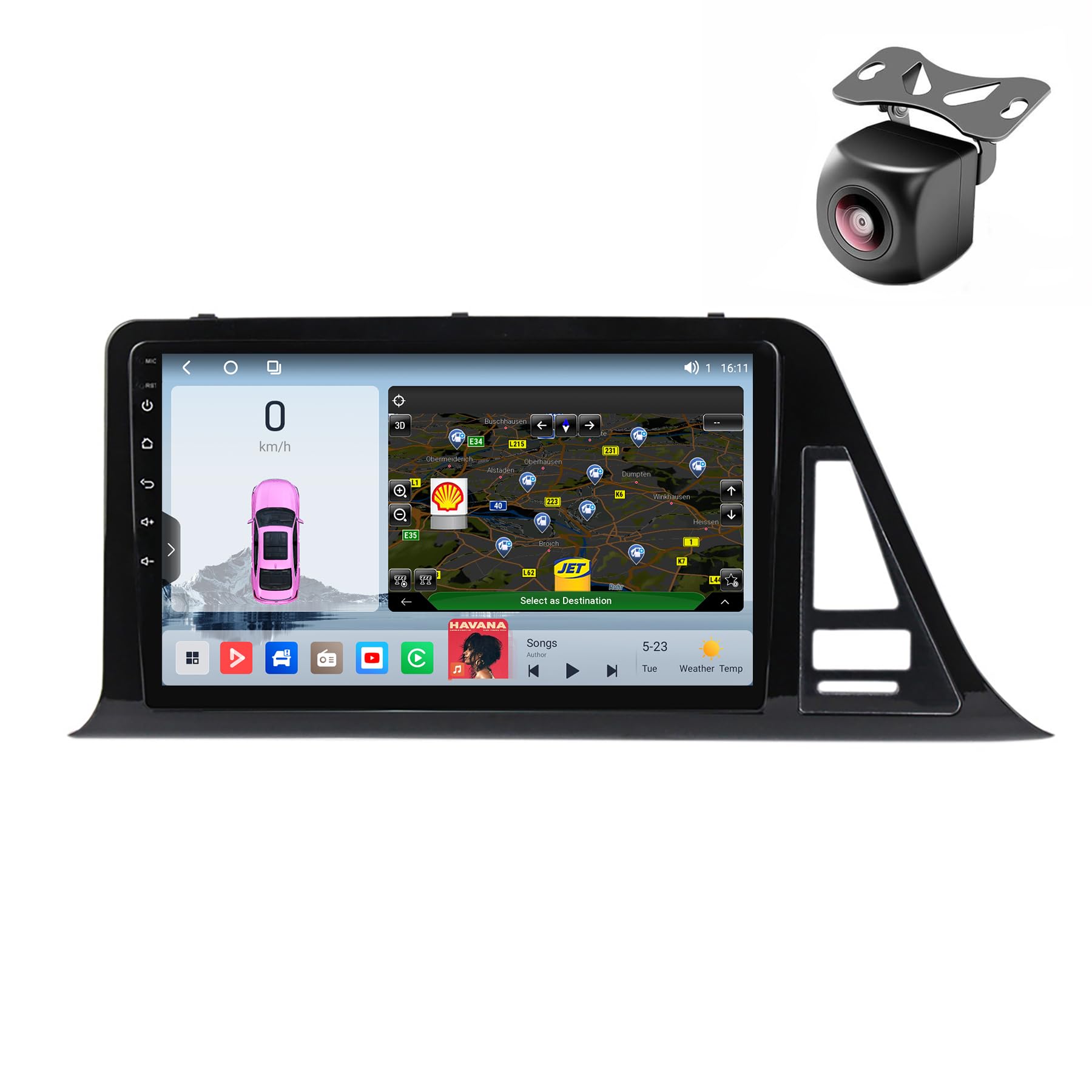 Android 14 Car Radio para Toyota C-HR CHR 2016 2017 2018 2019 2020 2 DIN de Coche NAVEGACIÓN con Pantalla Táctil 9 Pulgadas Reproductor Multimedia Autoradio FM SWC Carplay Auto (M100CP 4core 1+32G) — view 9