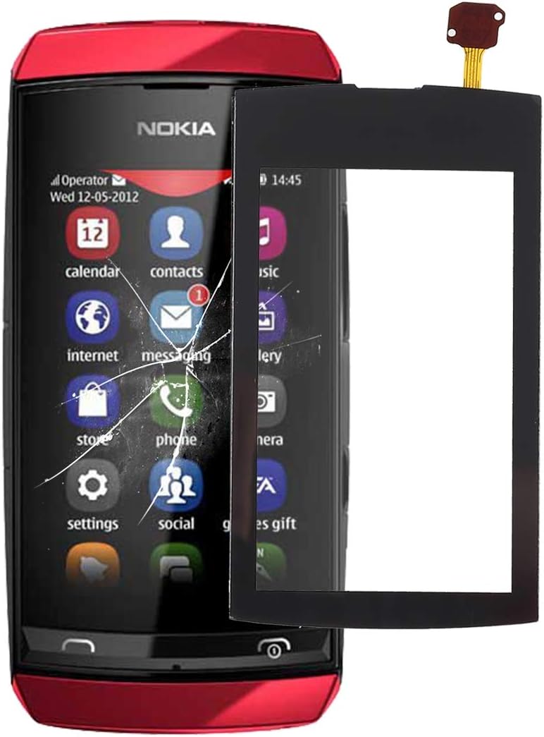Mobile phone touch screen Touch Panel for Nokia Asha 305 (Black) (Color : Black)