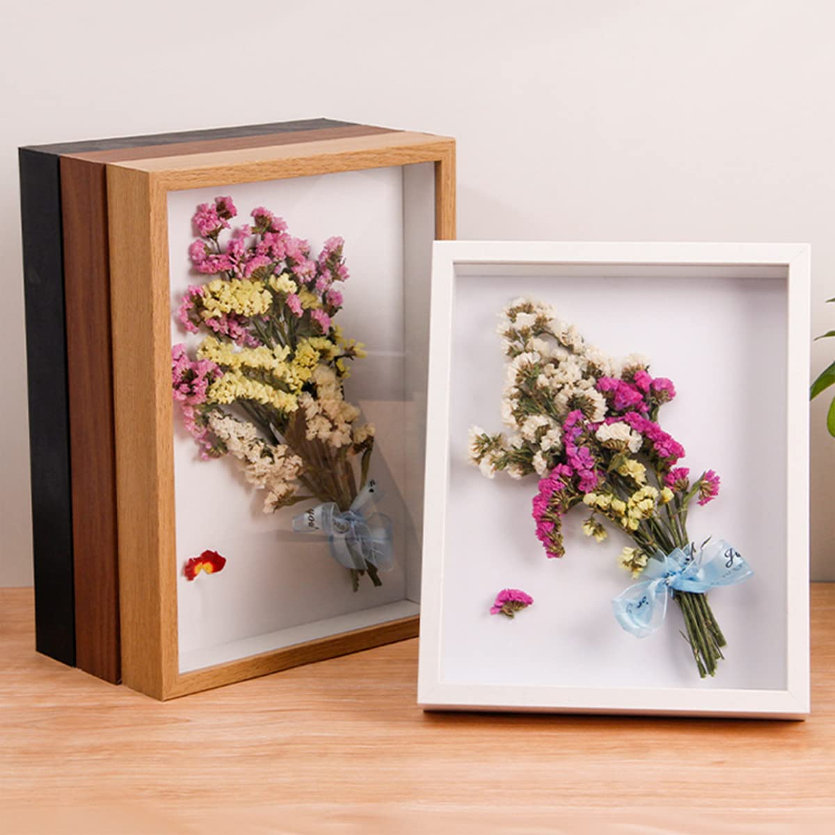 Stojąca Szafka Cieniowa Rzemiosła Drewniana Ramka Na Zdjęcia 15.2x20.3cm, Dekoracyjna Ramka 3D Na Suszone Próbki Kwiatów, Głębokość 3 Cm