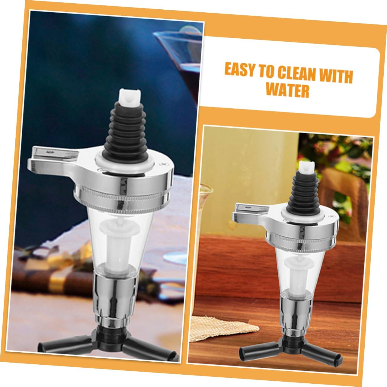 Unomor 6pcs Wall Mounted Liquor Dispenser Pump Space-saving Ration Wine Bottle Holder for Parties Drink Pourer for Brandy Whiskey Vodka Bar Supply