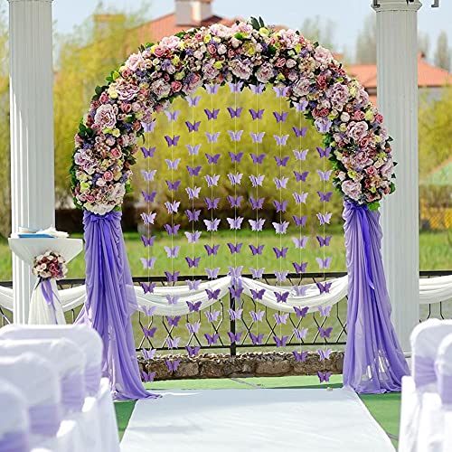 Image of BEISHIDA 5Pcs Purple Lavender Butterfly Paper Garland Hanging Decorative Banner for Halloween Home Ceiling Decor Birthday Party Baby Shower Wedding Showcase Decoration Supplies Total 393 Inch Length