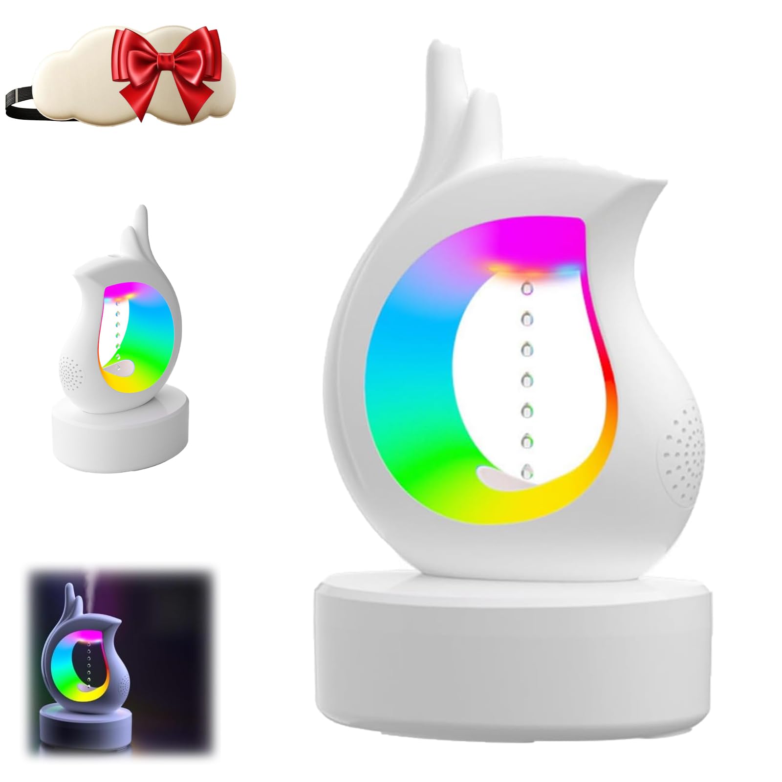 2-In-1 Raindrop Atomizer Humidifier With Bluetooth Speaker Rain Humidifier with 7-Color Night Light and Anti-Gravity Water Droplet Effect