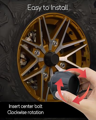 Miniatura 5 de 4 tapas de cubo central de rueda aptas para Kawasaki Teryx KRX 1000 2020-2022, tapas de cubo de rueda para neumáticos antipolvo reemplazan 11065-1341