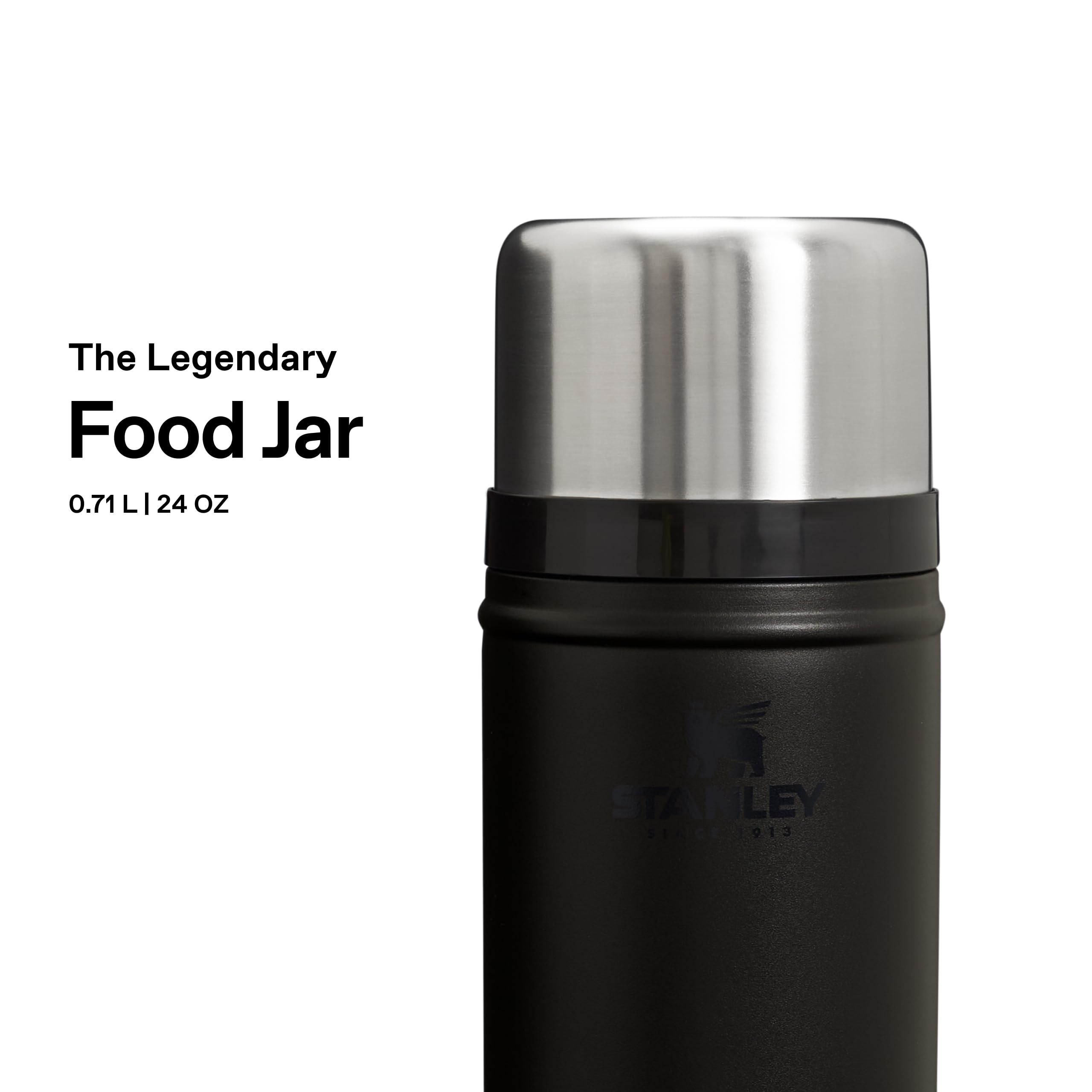 Stanley Classic Legendary Thermobehälter für Essen - Hält 15 Stunden Heiß oder 18 Stunden Kalt - Edelstahl Warmhaltebehälter Essen - BPA-Frei - Spülmaschinenfest - Black 2.0 0.7 L – Bild 3