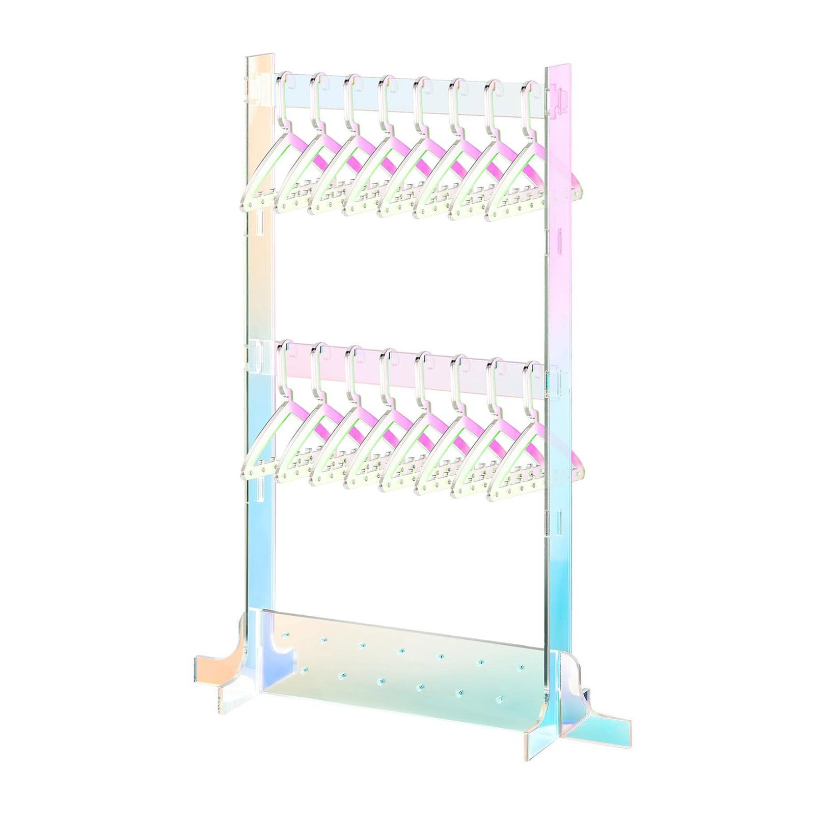 YWLUUOO Coat Hanger Acrylic Earrings Stand Organizer Hanger Shape Tabletop Jewelry Display Holder for Earring Ear Organizer Colorful Jewelry Holder Display Shelf Case Exhibition Rack