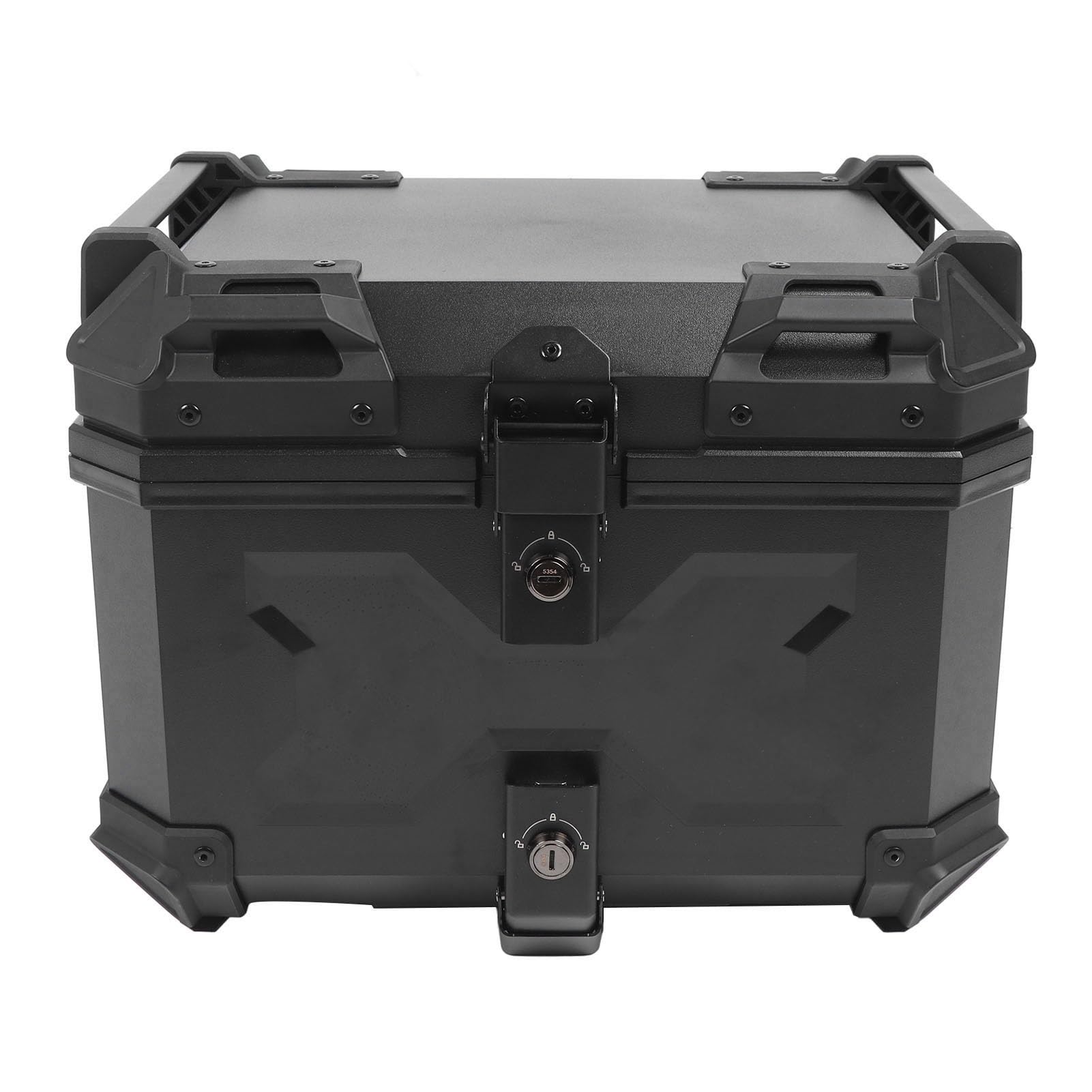 VGEBY Motorrad-Topcase, 45 L, ABS-Heckkoffer mit Edelstahl-Schließsystem, Universelle Montageplatte, Reflektierende Streifen, PU-Innenfutter für Pendler, Tourenfahrer