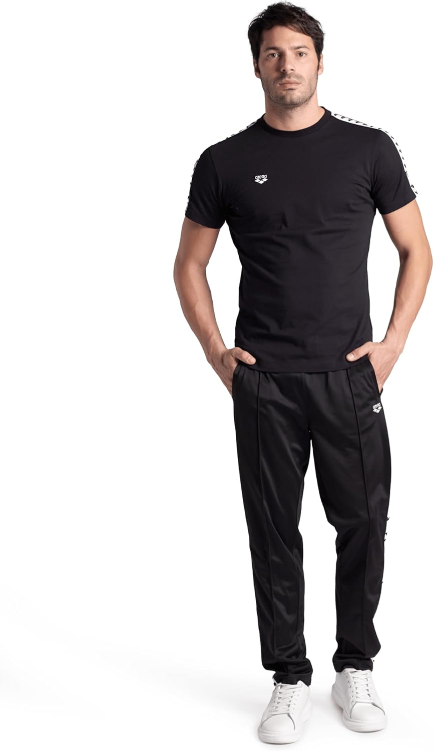 ARENA Men's Team T-Shirt Soft 100% Cotton Slim Fit Short Sleeve Casual and Athletic Wear, Extra Large, Black/White/Black