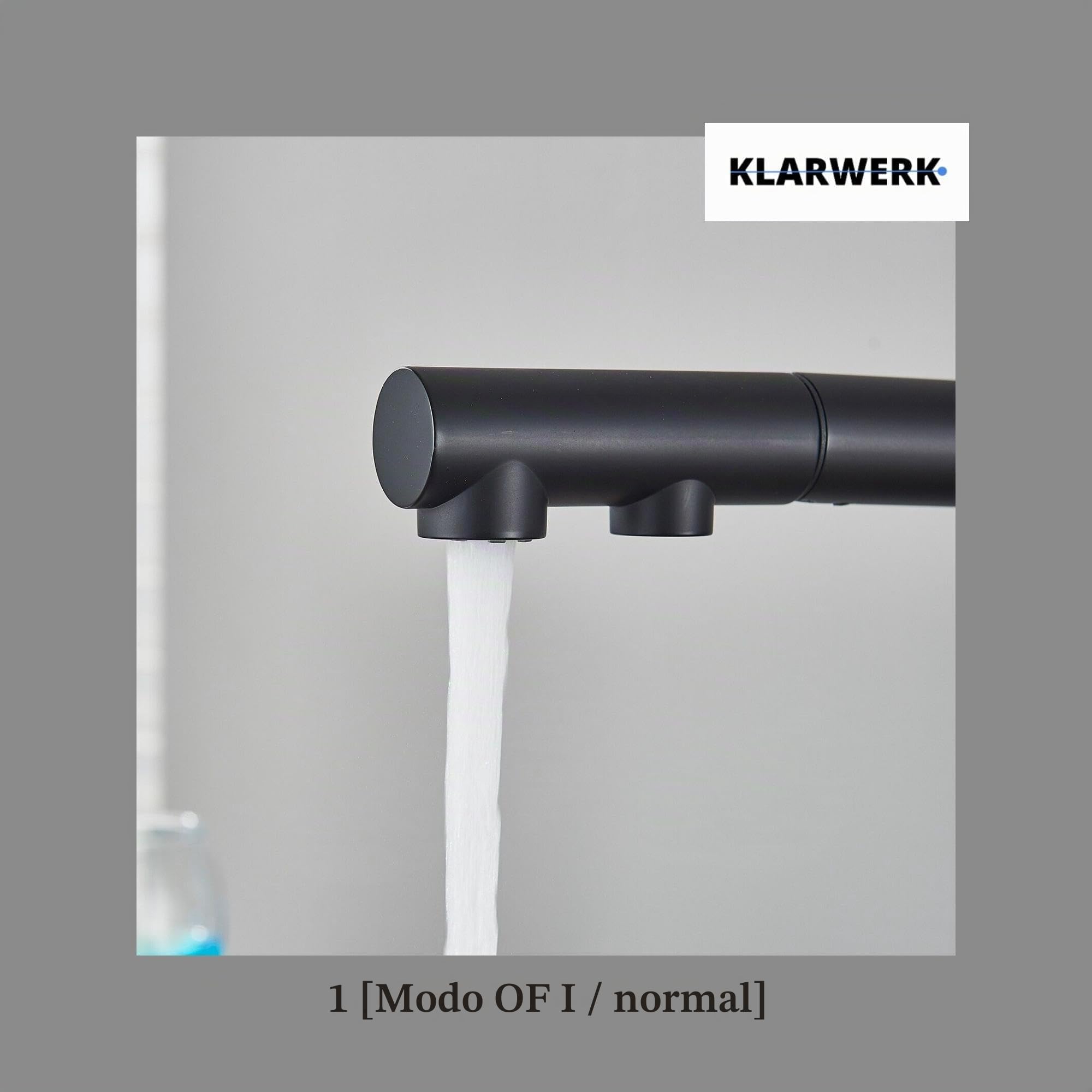 Félix - Grifo extensible de 3 vías, color negro mate, de acero inoxidable, para cocina, grifo mezclador de 360 grados, filtro de 3 conexiones